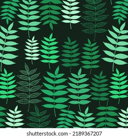 Foliage seamless pattern. Vector pattern leafy. Natural pattern for print and web.