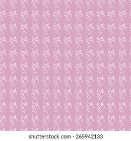 Foliage seamless pattern. White floral ornament on purple background.