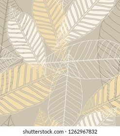 foliage seamless tropical pattern. Botanical wallpaper, illustration in Hawaiian style