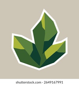 Foliage Sticker with a Warm Earthy Flat Color Palette in Cutout Style