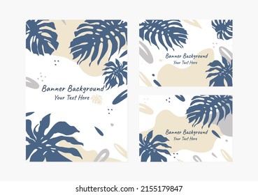 foliage theme in blue shade banner background