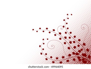 Foliage theme in red color