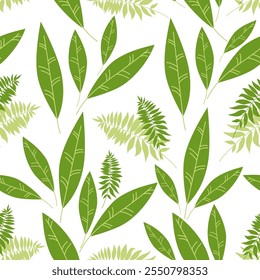 Foliage Tropical Jungle, Leaves print, Hawaiian shirt with tropical leaf pattern. Vector