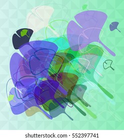 foliage vector background among magical print, modern motion into board