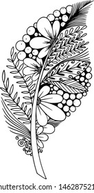 Foliage vector illustration. Hand drawn illustration