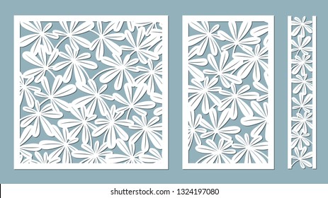 foliage. Vector illustration. Paper flower, stickers. Laser cut. template for laser cutting and Plotter. Vector illustration. Pattern for the laser cut, serigraphy, plotter and screen printing