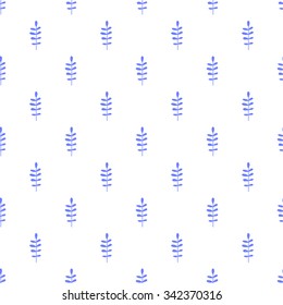 Foliage vector seamless pattern. Repeating blue leaves tree branches fabric design.