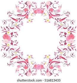 Foliate border with roses blossom
