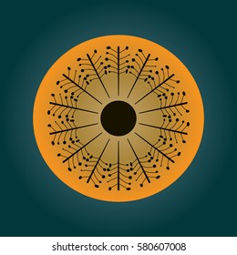 Foliate brush stylized like an iris of the eye
