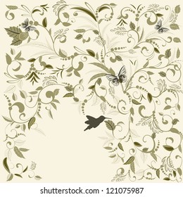 Foliate design to postcards