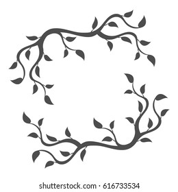 Foliate frame. Decorative deciduous element.