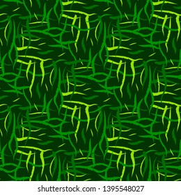 Foliate seamless pattern. Green abstract leaves background.