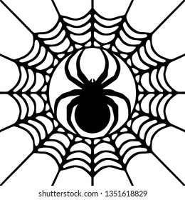 Foliate Spider in Cobweb Clipart