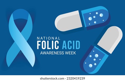 Folic acid awareness week. background, banner, card, poster, template. Vector illustration.