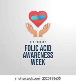 Folic Acid Awareness Week vector design template good for celebration usage. Folic Acid Awareness Week design. flat design. eps 10. 