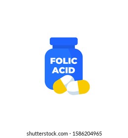 Folic Acid, B9 Vitamin Vector Icon