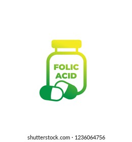 Folic Acid Bottle Icon