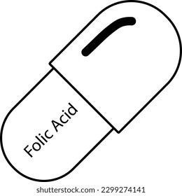 Folic Acid Capsules Icon Vector Illustration