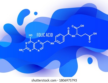 Folic acid, folate molecule. It is known as vitamin B9.