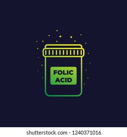 Folic Acid Icon, Vector