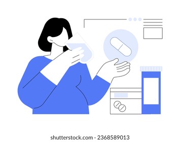 Folic acid supplements abstract concept vector illustration. Woman takes pregnancy vitamins and supplements, reproductive medicine sector, prevention of birth defects abstract metaphor.