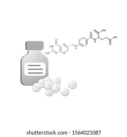 Folic acid vector icon on white background