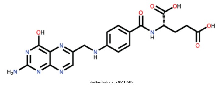 Folic acid (vitamin B9) structural formula