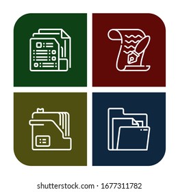 folio icon set. Collection of Document, Paper icons