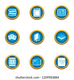 Folio icons set. Flat set of 9 folio vector icons for web isolated on white background