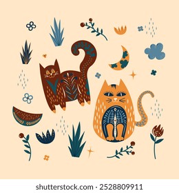 Folk Art Animal Design Element