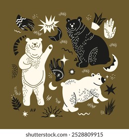 Folk Art Animal Design Element