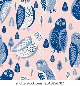 Folk Art Animal Seamless Pattern