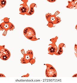 Folk Art Animals e Paisley Pattern. Texturas infinitas para o seu design.	