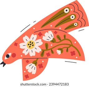 Ilustración del vector de pájaros de arte folclórico