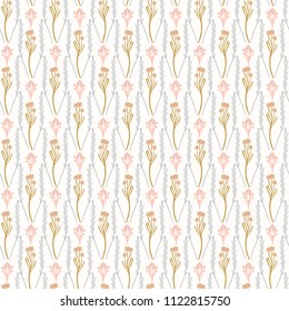 
Folk Art Daisy Stem Pattern, Seamless Pastel Background, Floral Illustration for Damask Style Wallpaper, Summer Fashion Prints, Textiles, Scrapbooking, Home Decor & Stationery, Vector Surface Design
