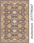 Folk art and Floral design Vector Carpet with modern Pattern and texture having trending colors in high resolution
