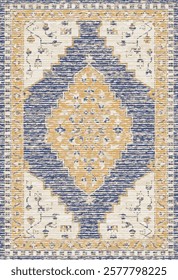 Folk art and Floral design Vector Carpet with modern Pattern and texture having trending colors in high resolution
