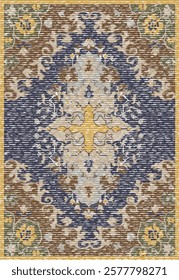 Folk art and Floral design Vector Carpet with modern Pattern and texture having trending colors in high resolution
