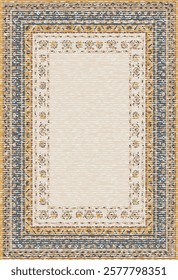 Folk art and Floral design Vector Carpet with modern Pattern and texture having trending colors in high resolution
