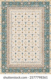 Folk art and Floral design Vector Carpet with modern Pattern and texture having trending colors in high resolution
