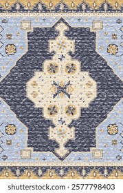 Folk art and Floral design Vector Carpet with modern Pattern and texture having trending colors in high resolution

