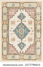 Folk art and Floral design Vector Carpet with modern Pattern and texture having trending colors in high resolution
