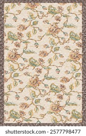 Folk art and Floral design Vector Carpet with modern Pattern and texture having trending colors in high resolution
