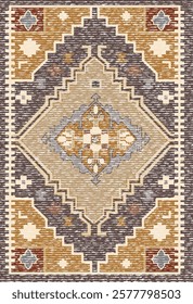 Folk art and Floral design Vector Carpet with modern Pattern and texture having trending colors in high resolution
