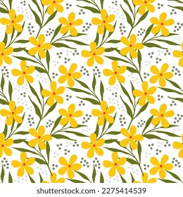 Folk art floral seamless pattern background