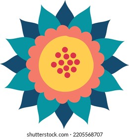 folk art flower vector background
