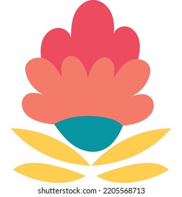 folk art flower vector background
