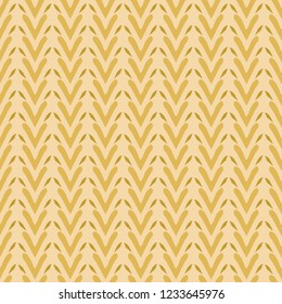 Folk Art Heart Weave Stripes Texture Seamless Vector Pattern. Natural Boho Background Illustration for Trendy Home Decor, Fashion Prints, Wallpapers, Textiles. Chevron Beige Yellow Gold Speckled