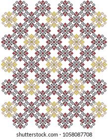 Folk art knitted embroidered good by cross-stitch pattern
