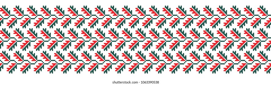 Folk art knitted embroidered good by cross-stitch pattern